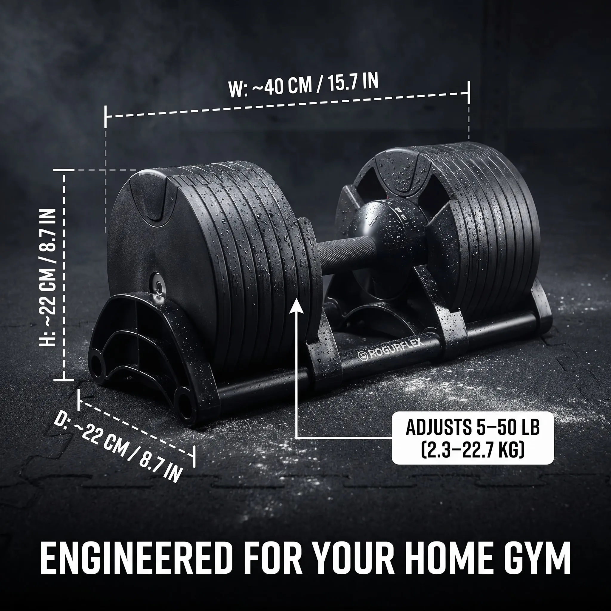 Athletic vibe — Adjustable Dumbbells infographic