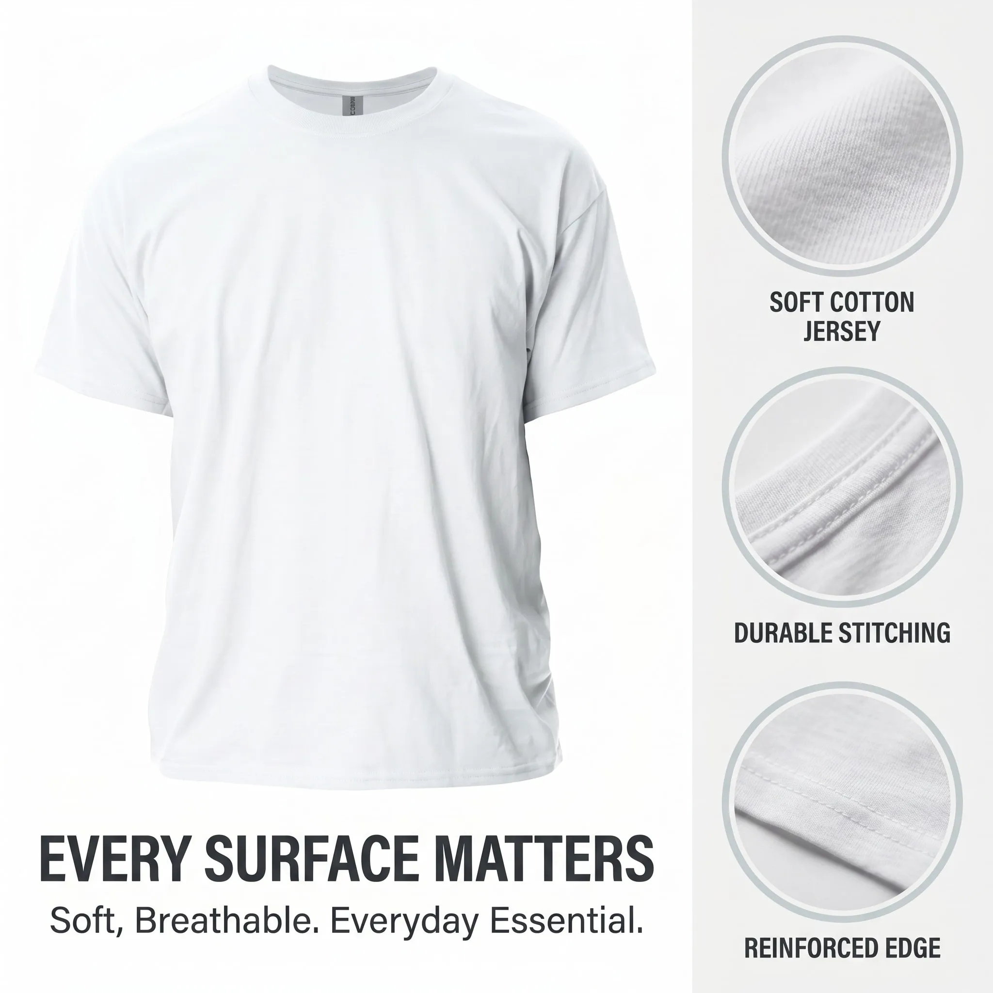 Studio Neutral vibe — Plain White T-Shirt infographic