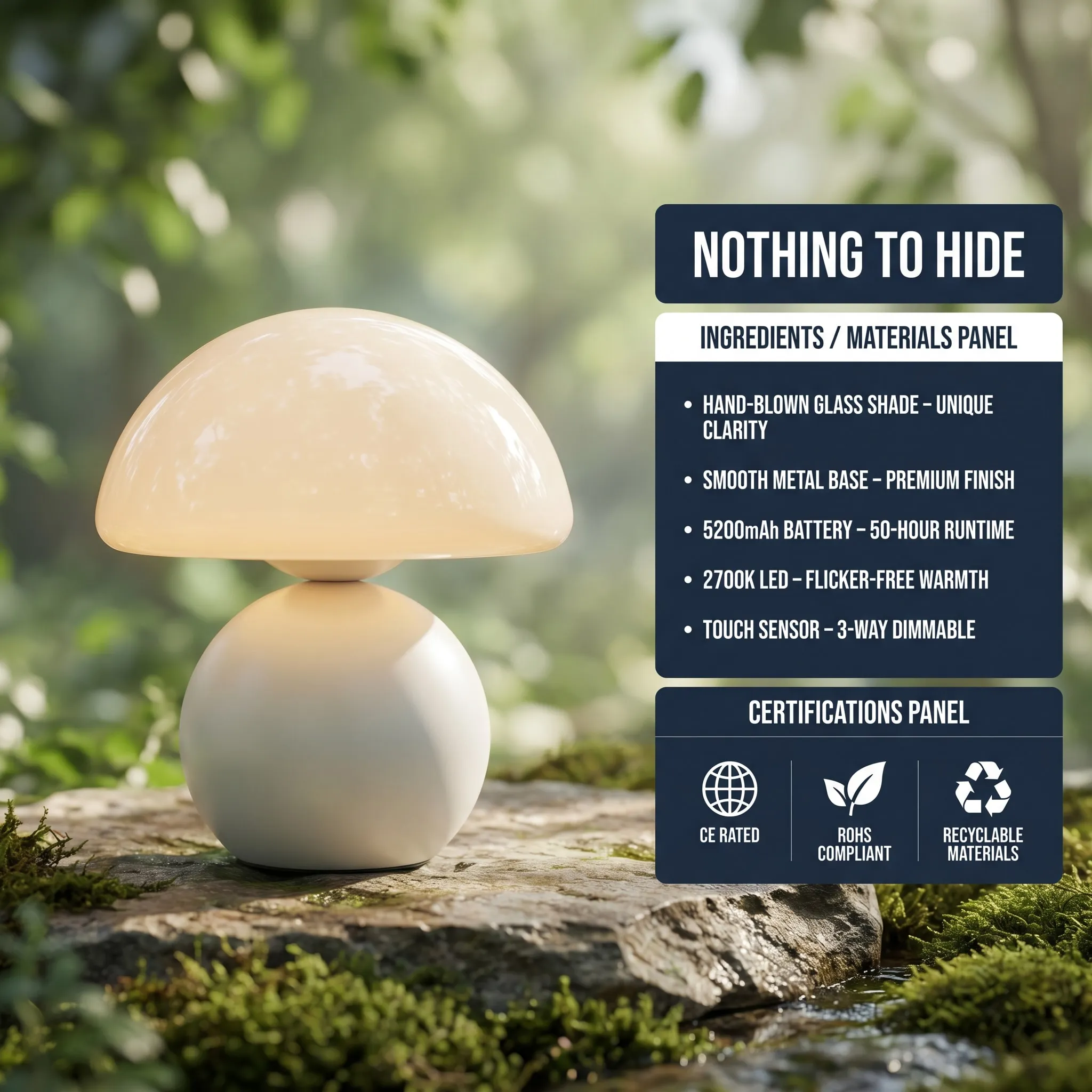 Organic vibe — Mushroom Table Lamp infographic